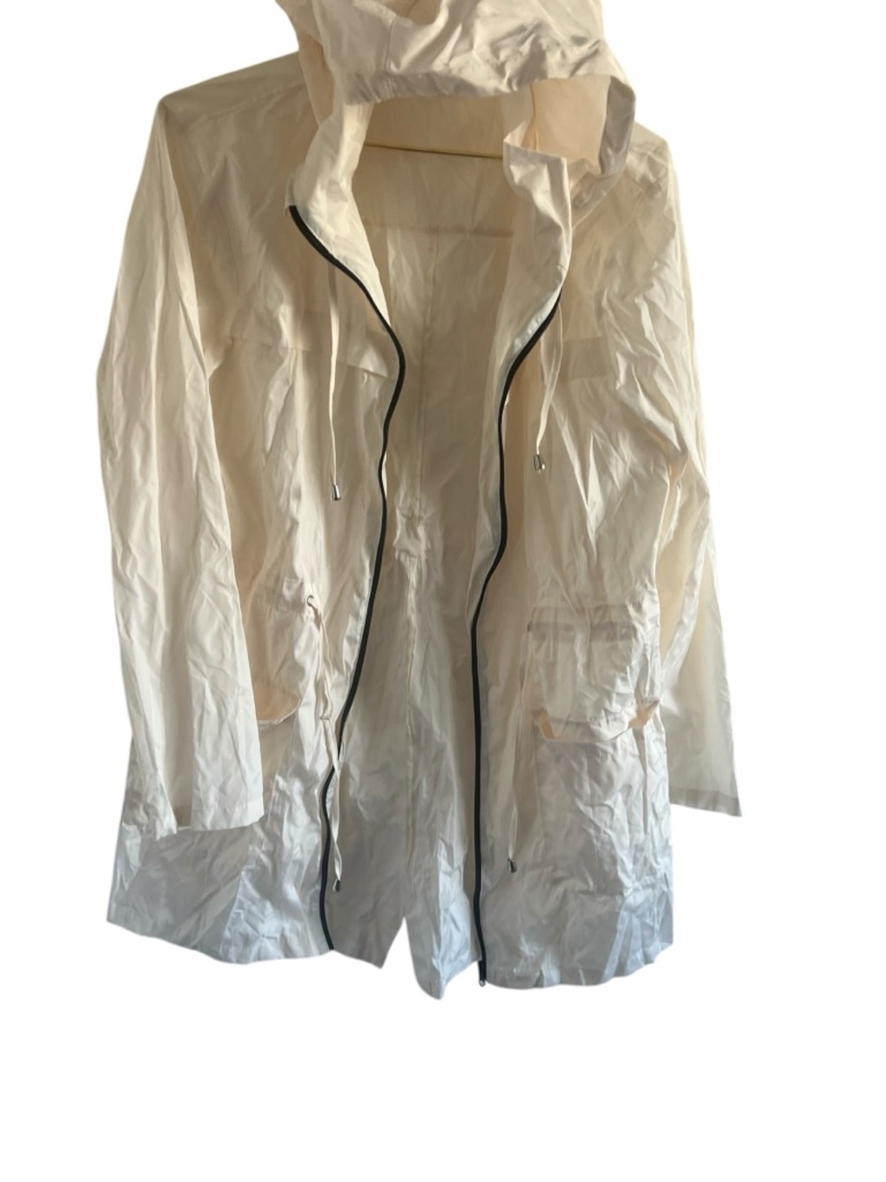 Lemon Lightweight White Hooded Rain Jacket - Picture 3 of 6